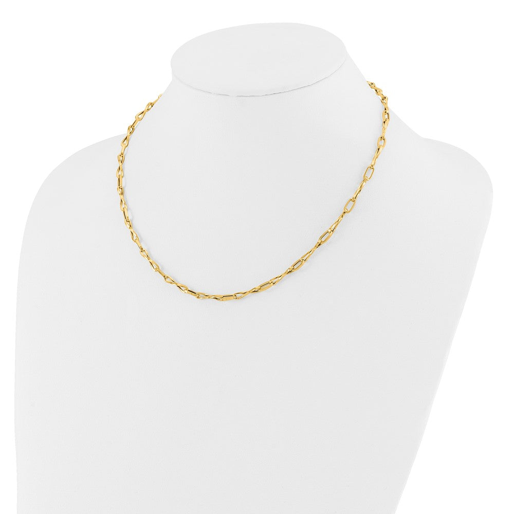 14K Polished Fancy Twisted Link Necklace