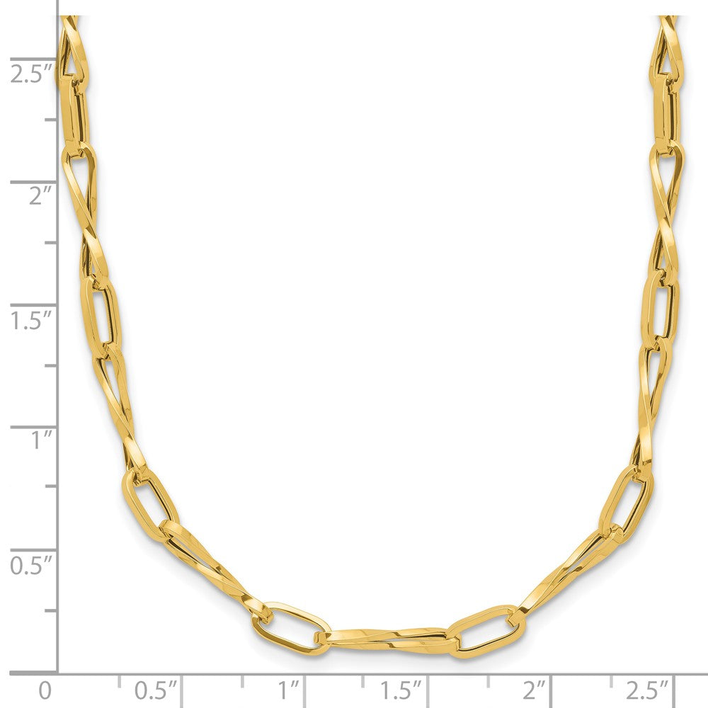 14K Polished Fancy Twisted Link Necklace