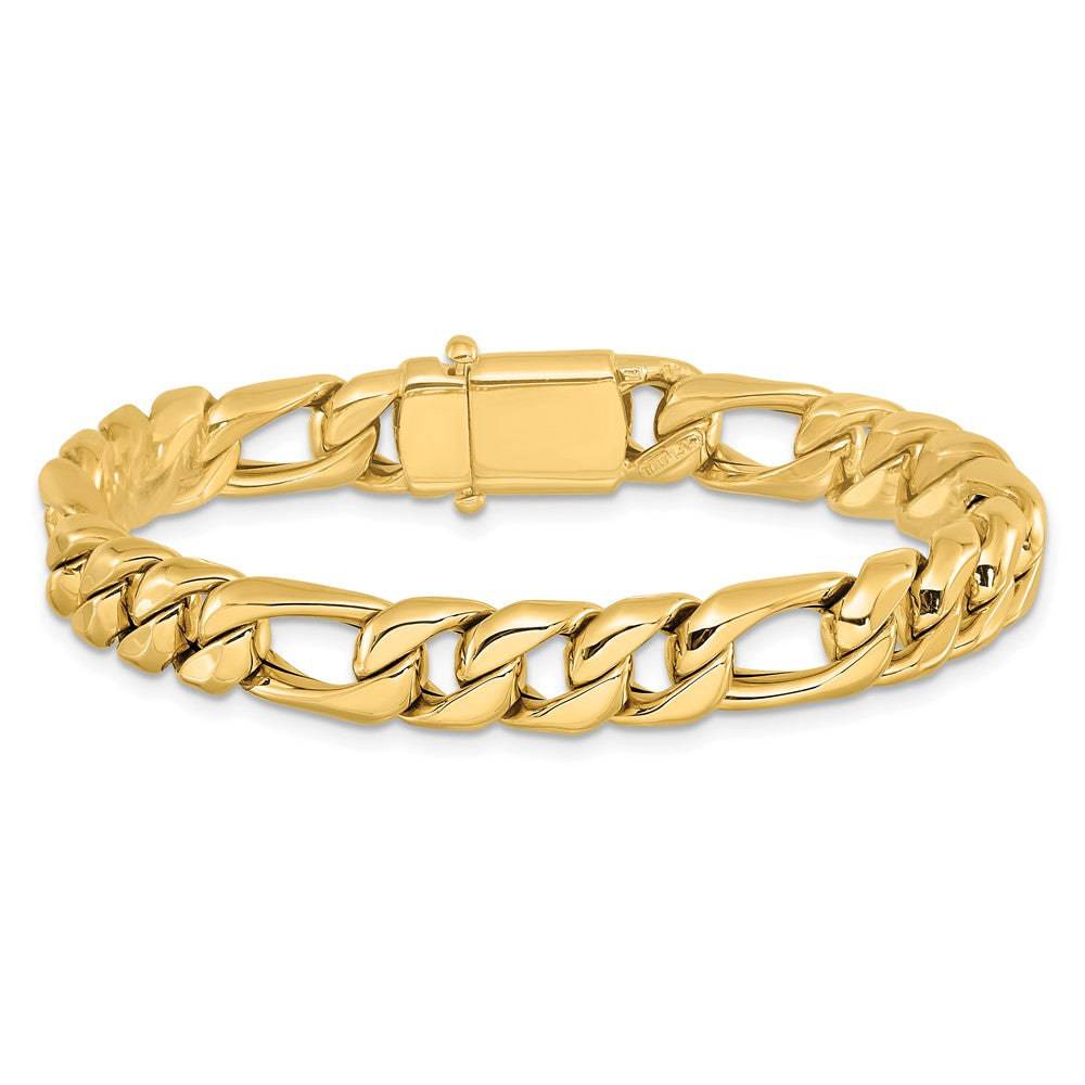 14K Polished Fancy Figaro Link Bracelet
