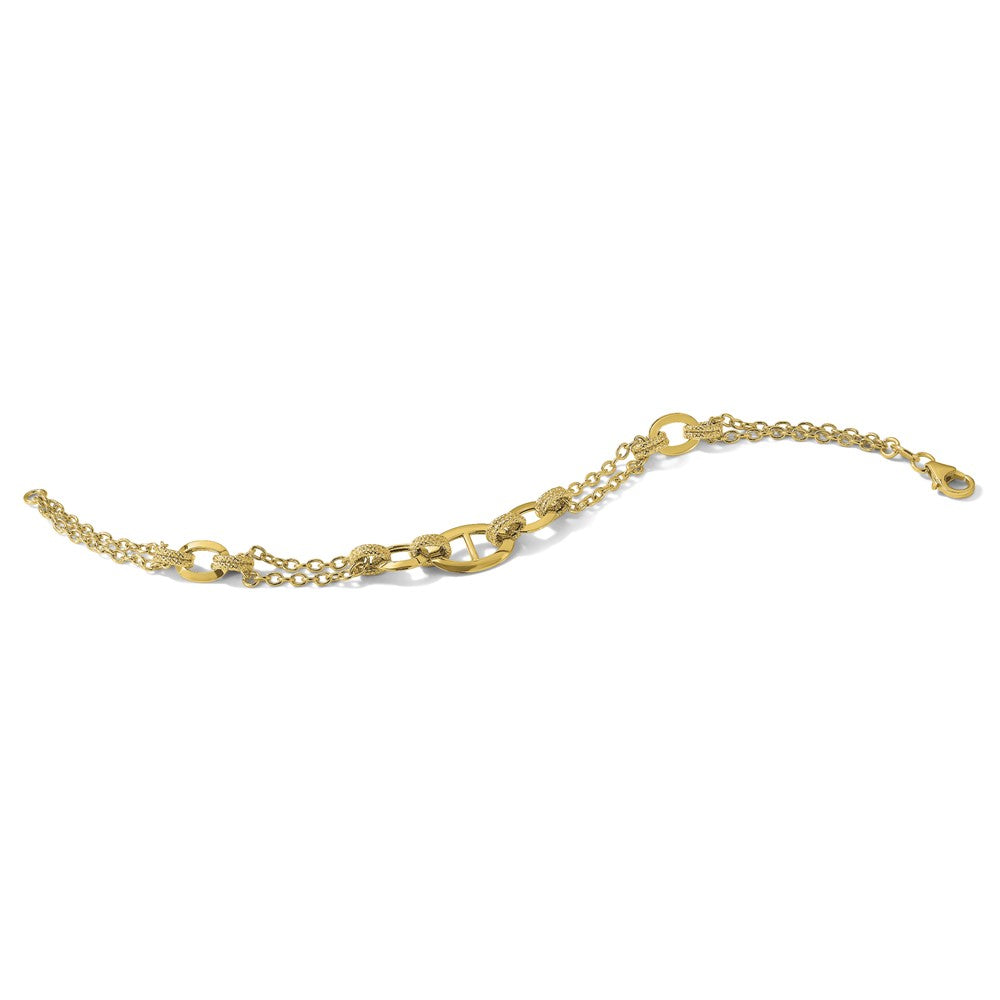 14K Polished Multi-strand Fancy Link Bracelet