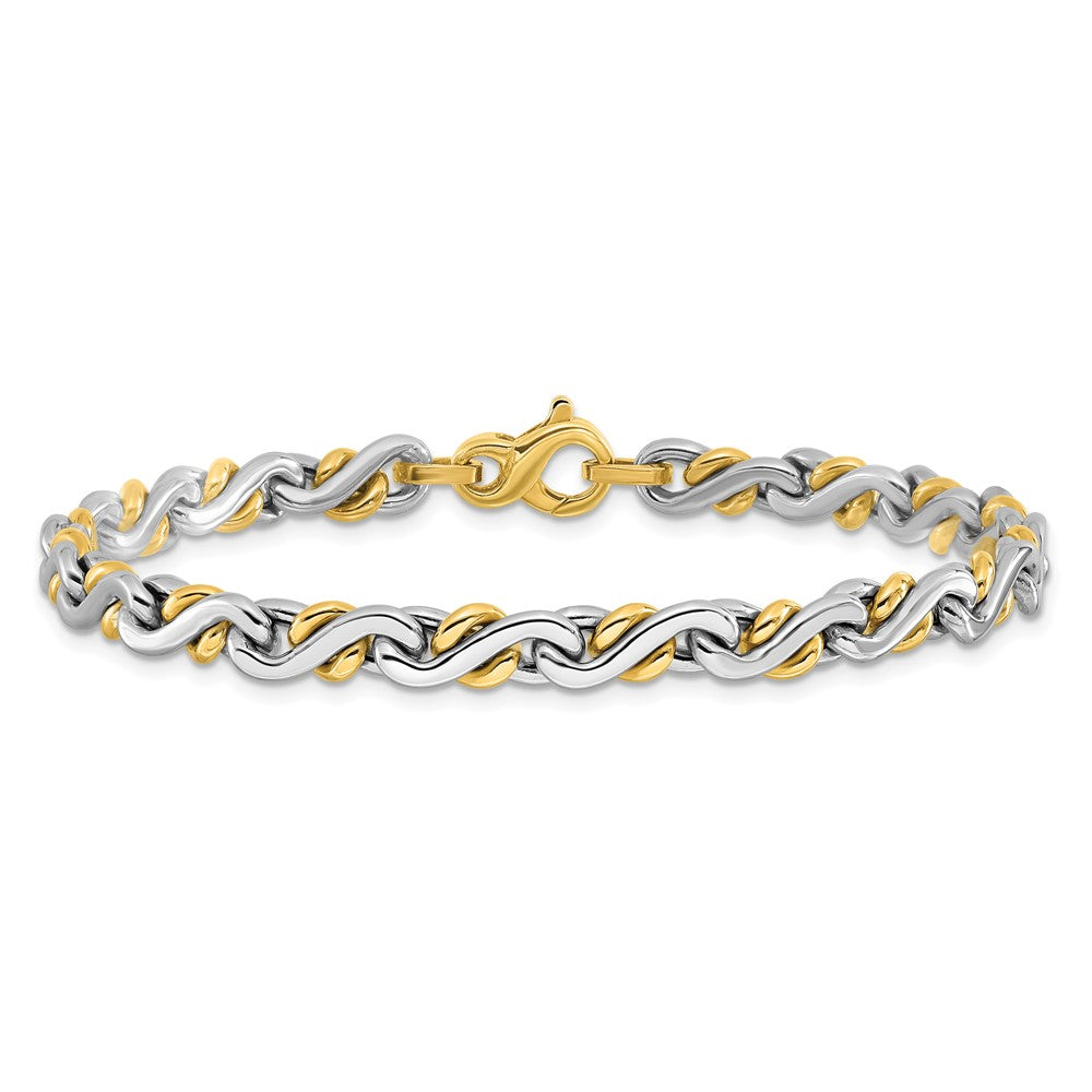 14K Two-Tone Polished Fancy Link Bracelet