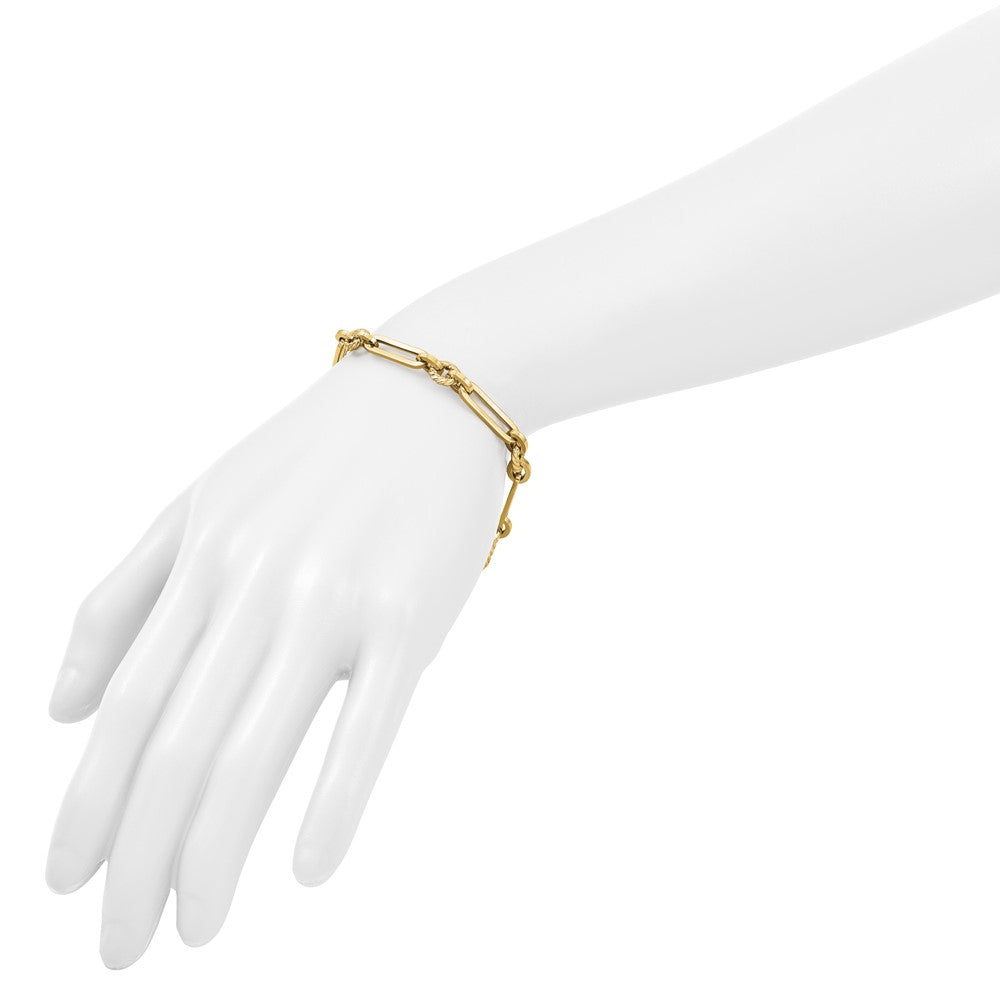 14K Polished Fancy Link Toggle Bracelet
