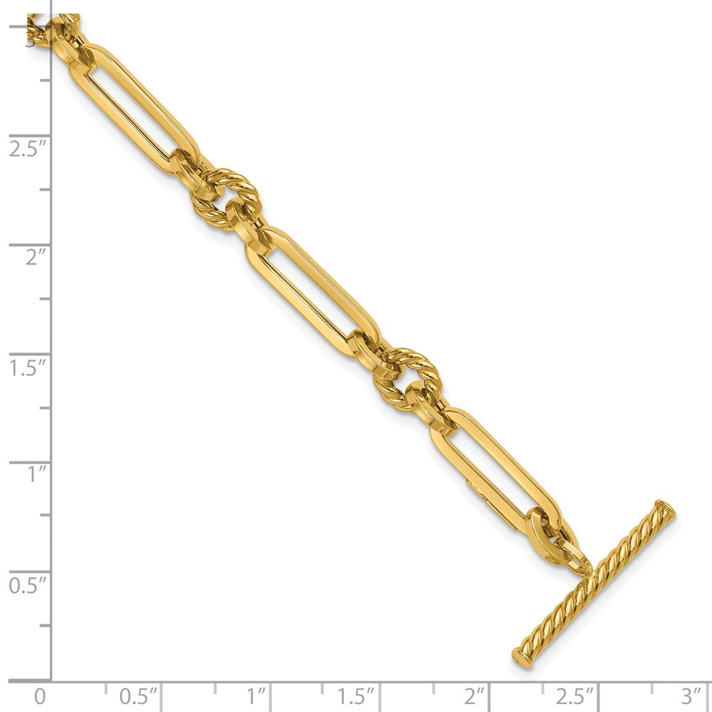 14K Polished Fancy Link Toggle Bracelet