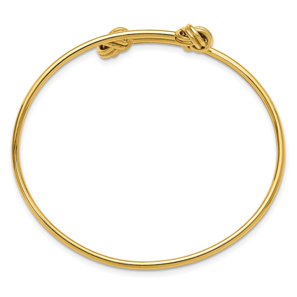 14K Polished Knot Flexible Bypass Bangle
