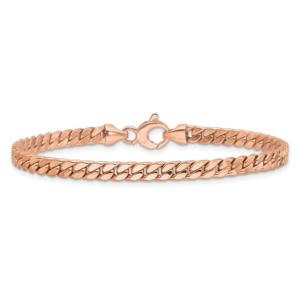 14K Rose Gold Polished Fancy Curb Link Bracelet