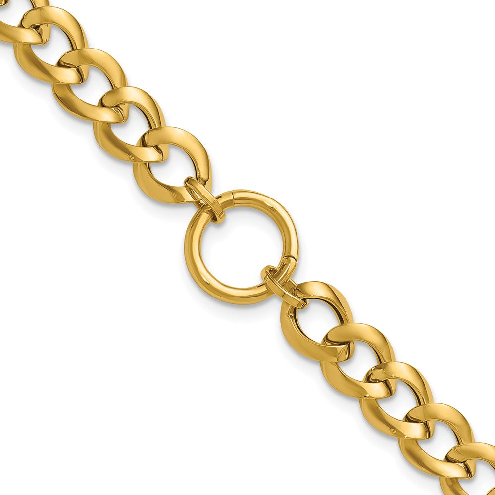 14K Polished Circle Accent Fancy Link Bracelet