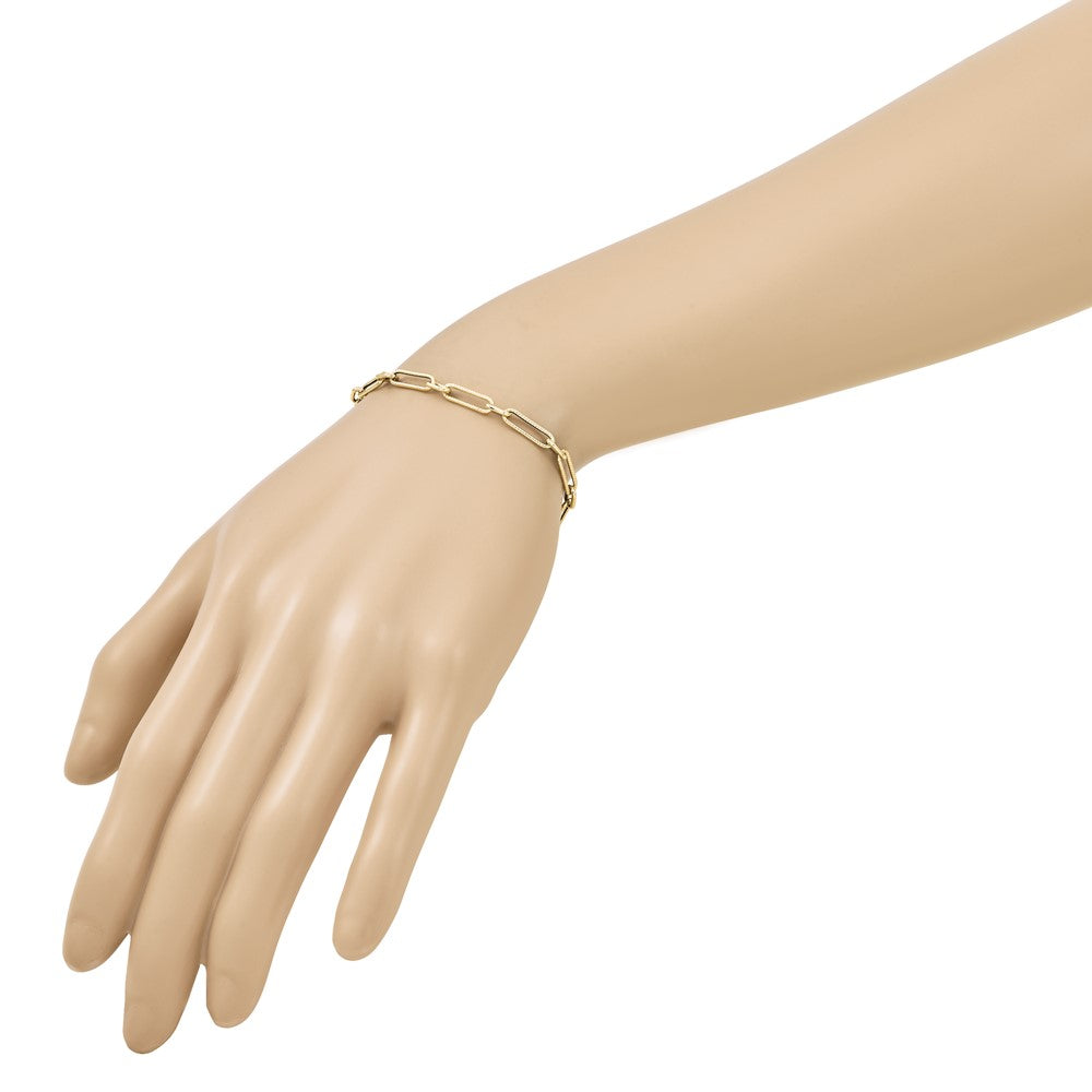 14K Polished and Textured 4.2mm Fancy Link Bracelet