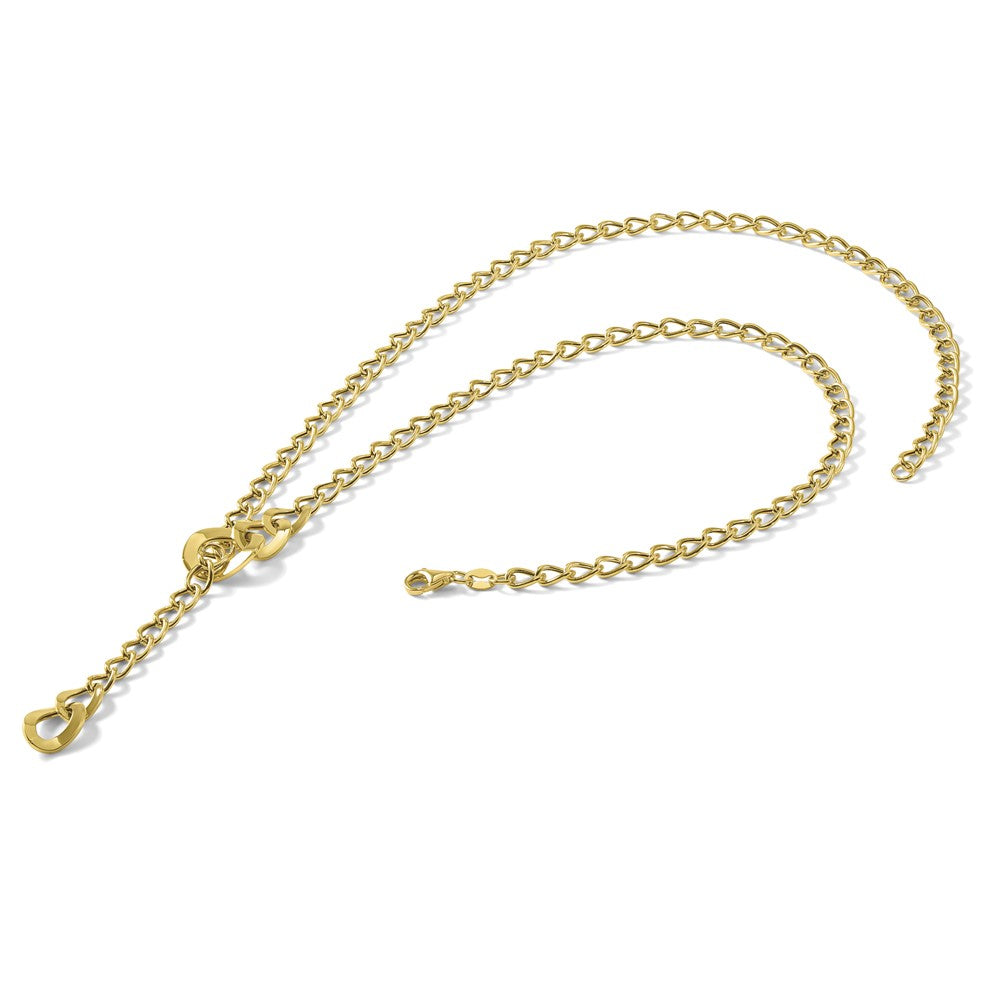 14K Polished Fancy Curb Link Lariat Necklace