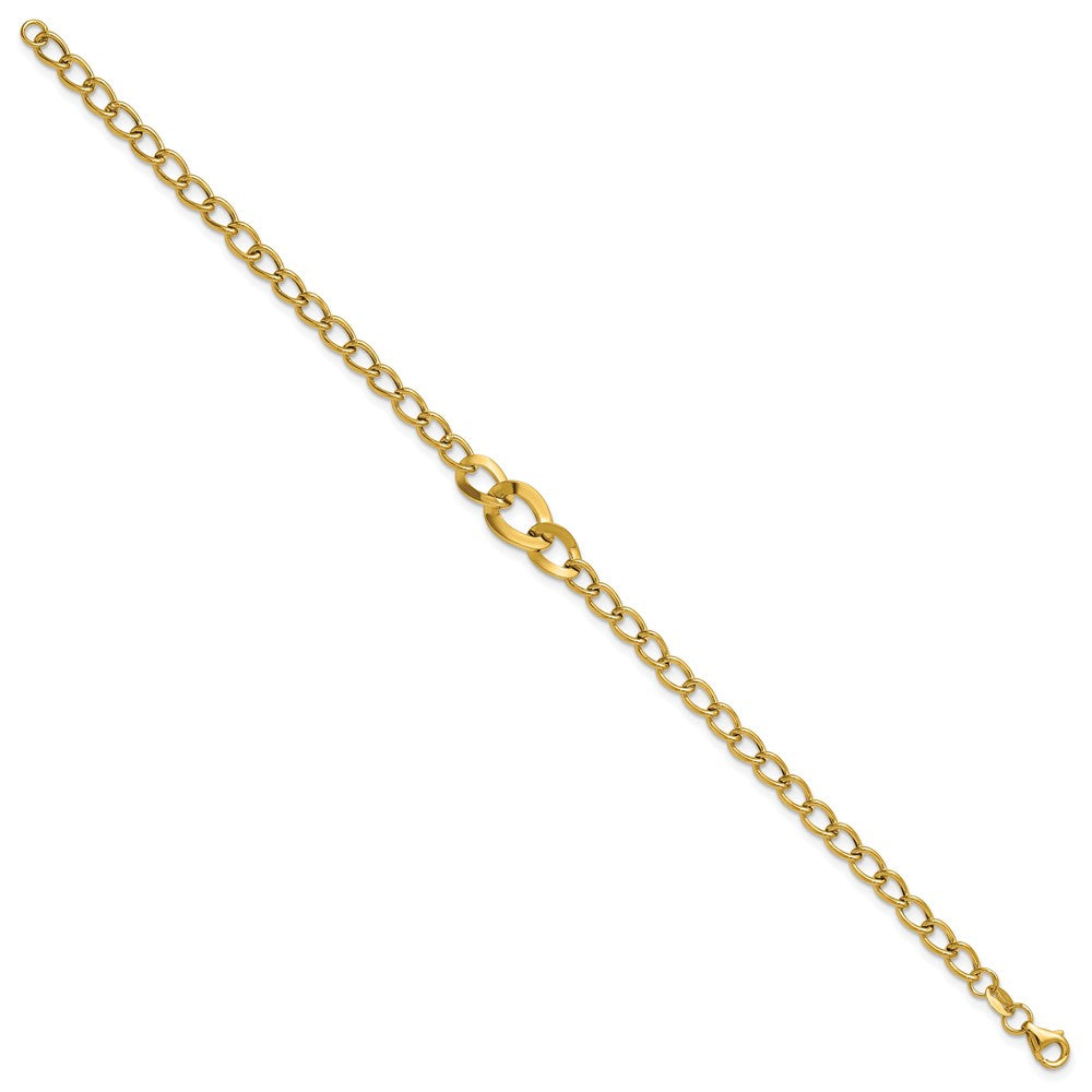 14K Polished Fancy Curb Link Bracelet