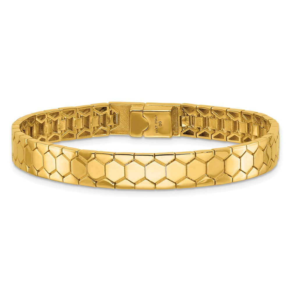 14K Polished Hexagon Design Bracelet