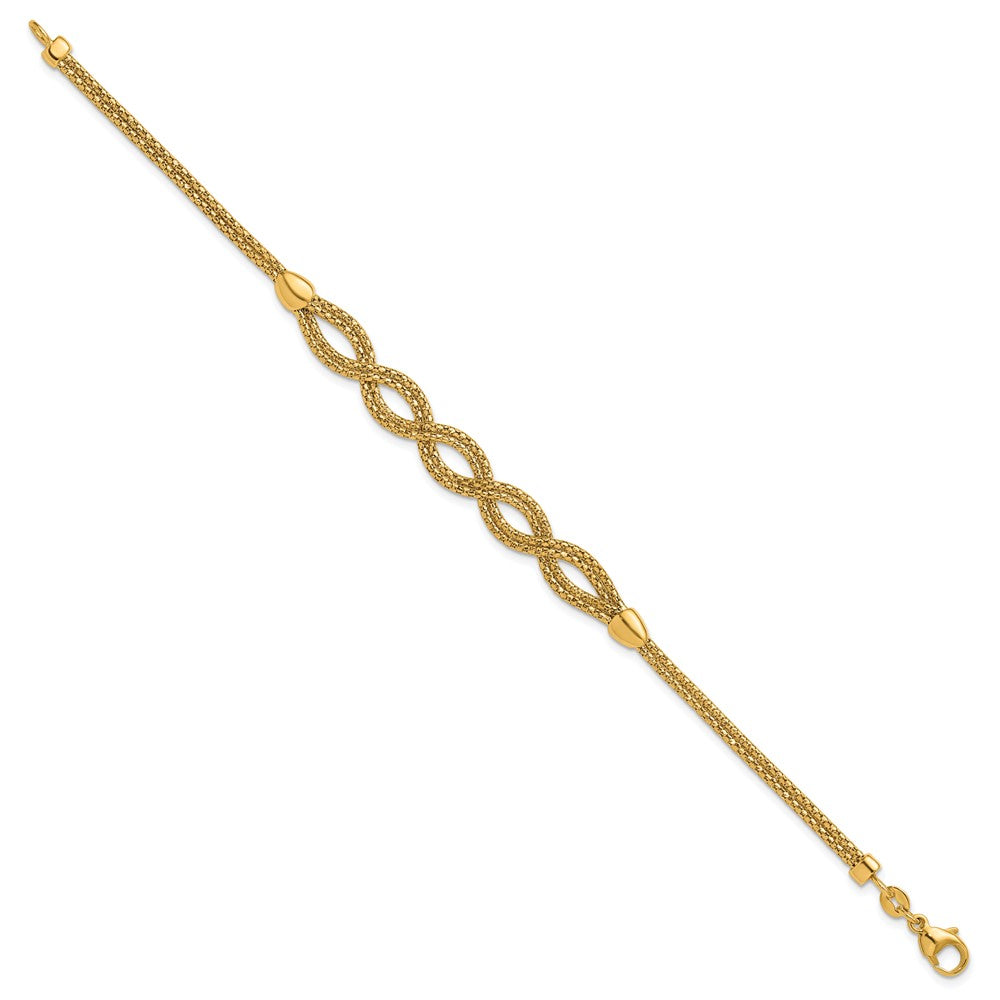 14K Polished Fancy Woven Bracelet
