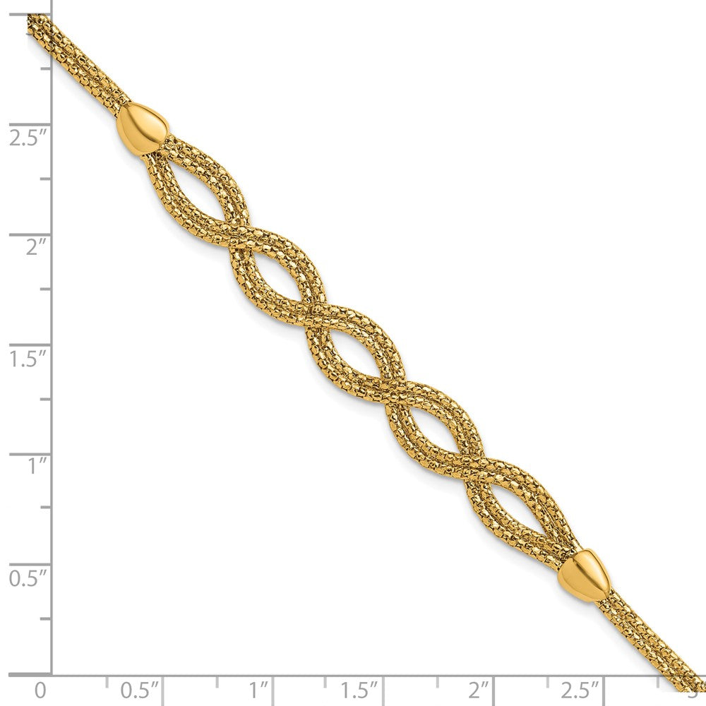 14K Polished Fancy Woven Bracelet