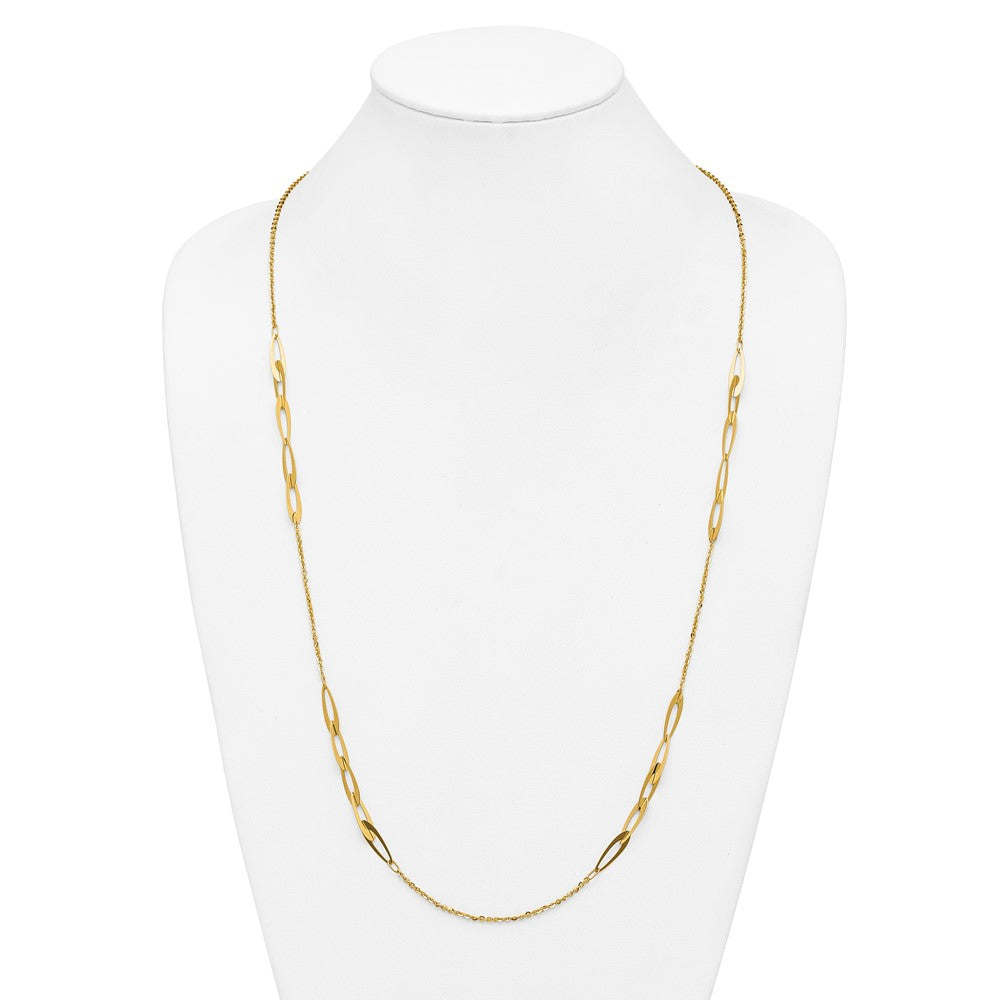 14K Polished Fancy Link Necklace