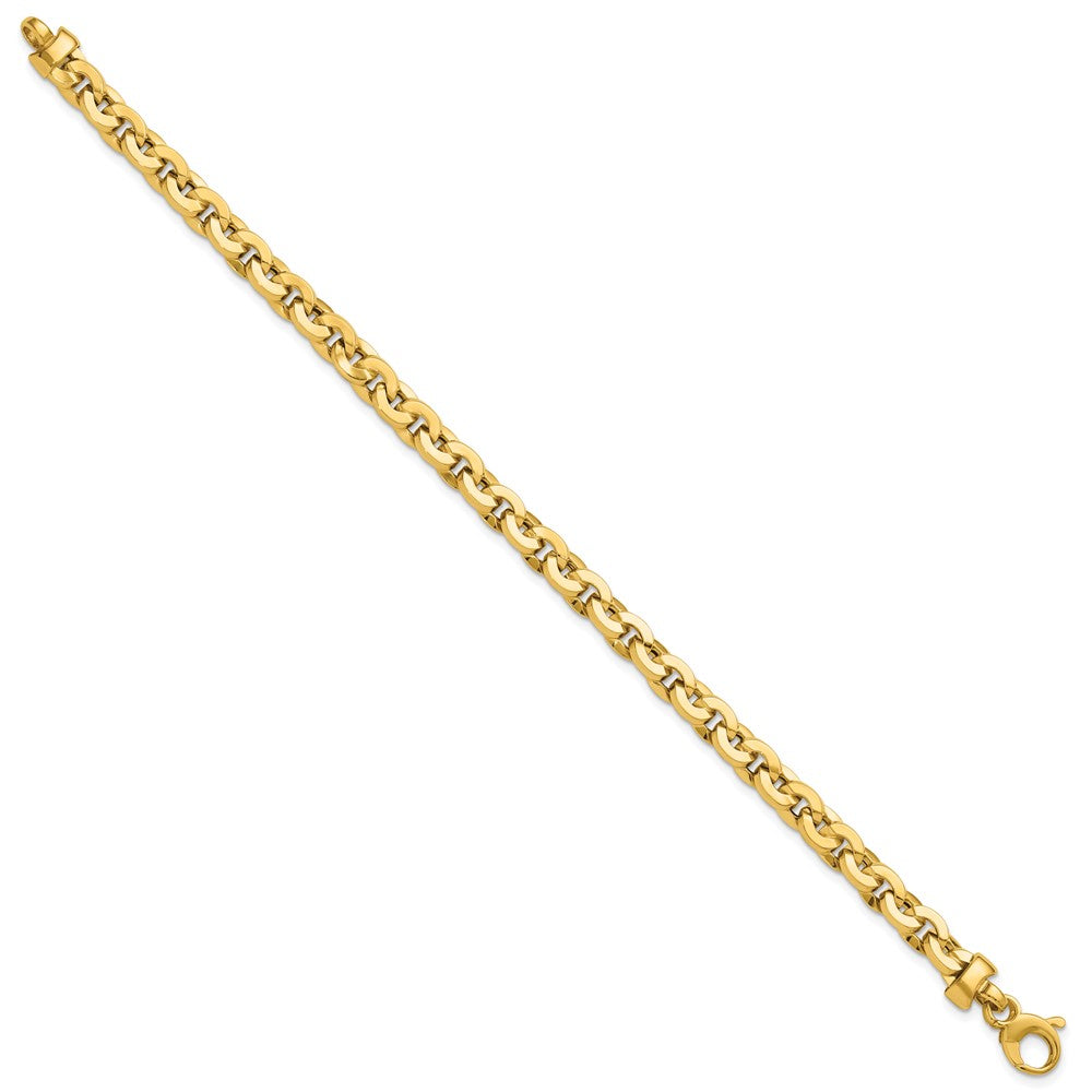 14K Polished Fancy Round Link Bracelet