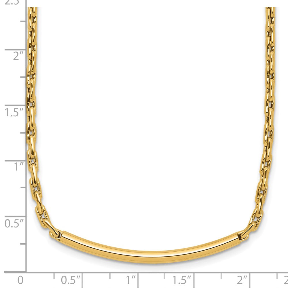 14K Polished Fancy Link Bar with .5in ext. Necklace
