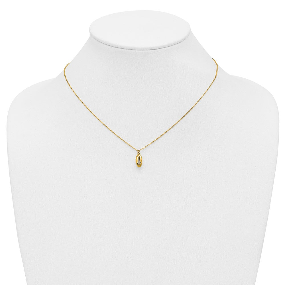 14K Polished Twisted Oval with 1in ext. Necklace