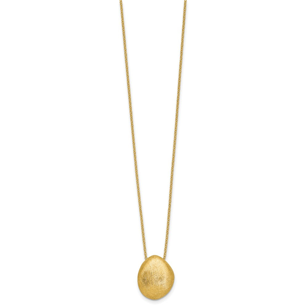 14K With Scratch Finish Pendant with 2in ext. Necklace