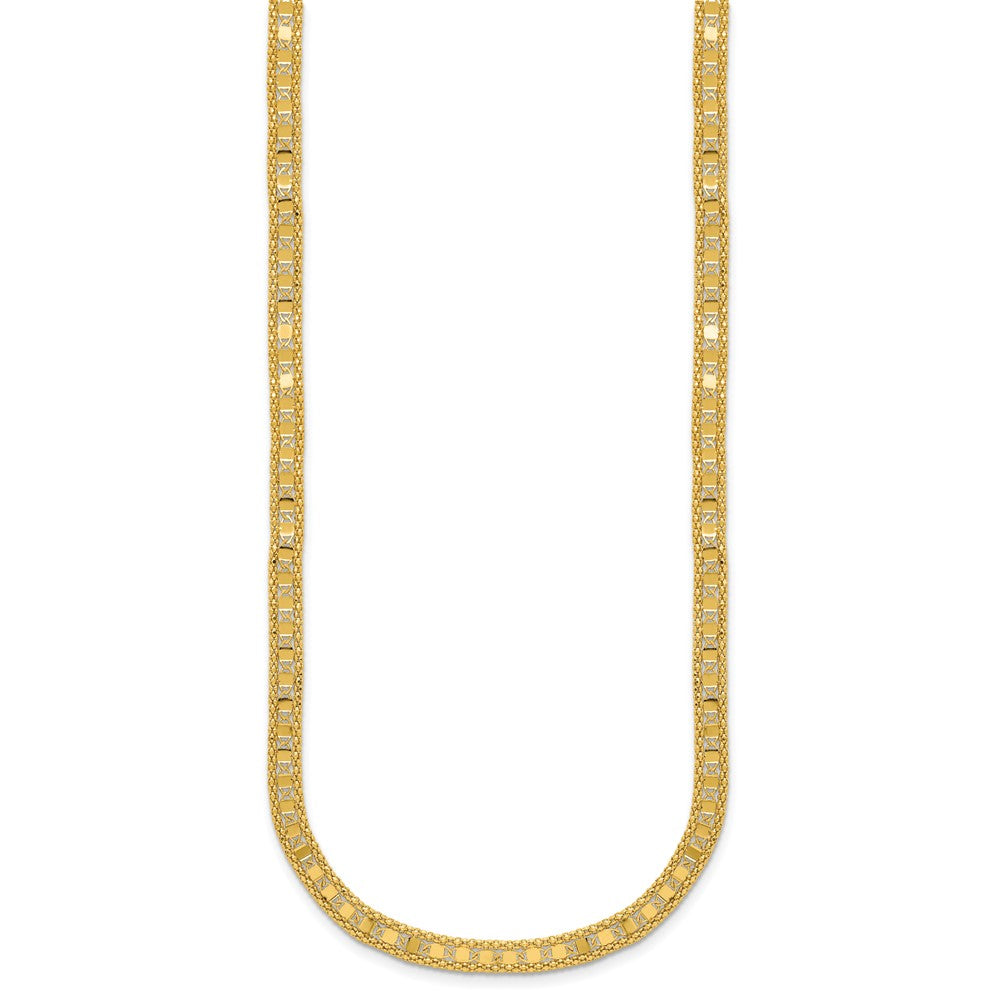 14K Polished and Textured Fancy Necklace