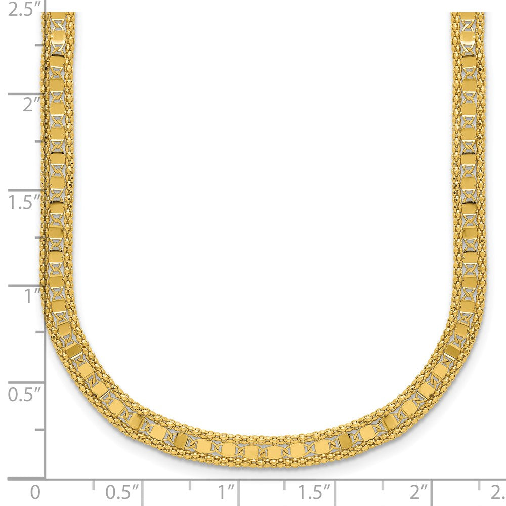 14K Polished and Textured Fancy Necklace