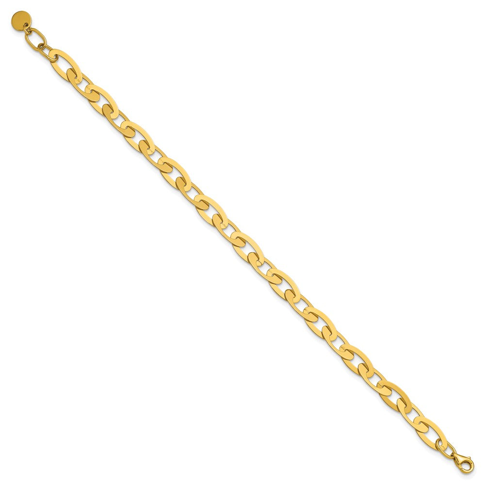 14K Polished Fancy Oval Link Bracelet