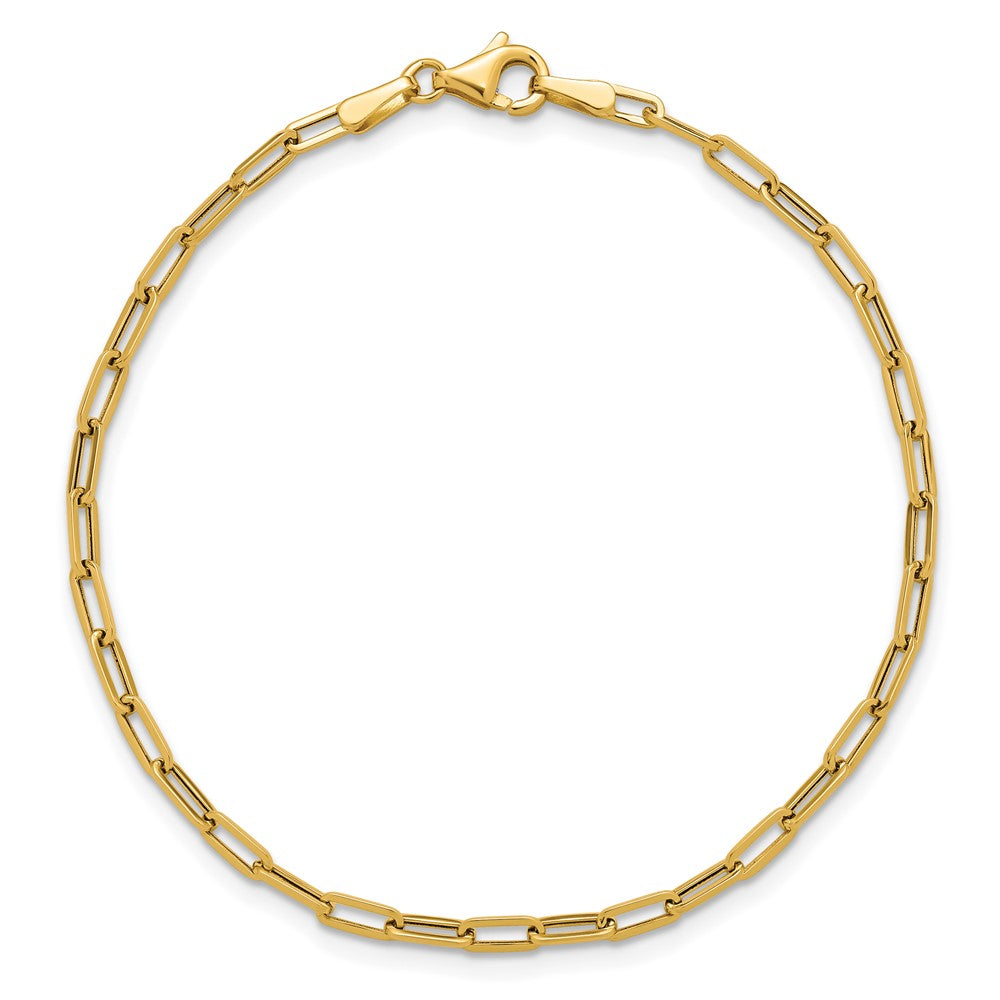 14K Polished Paperclip Bracelet