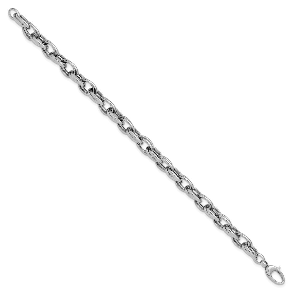 14K White Gold Polished Fancy Link Bracelet
