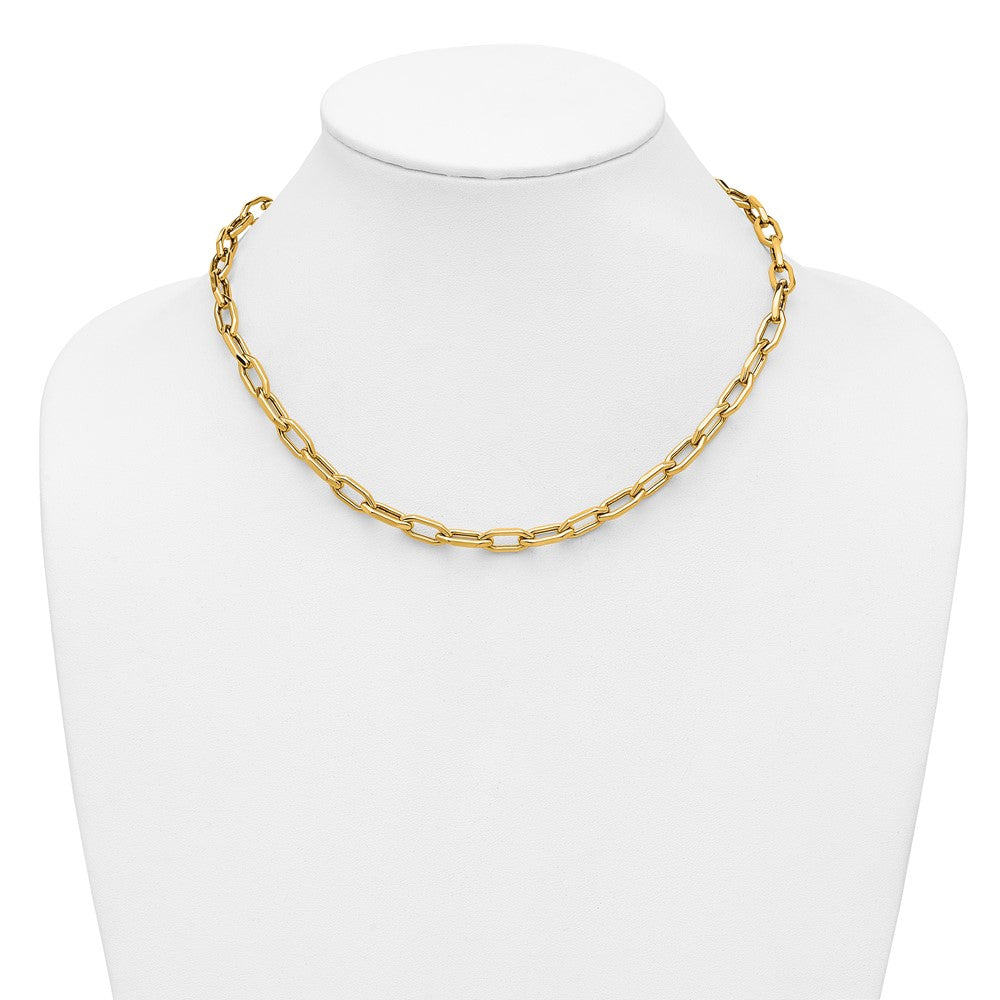 14K Polished Fancy Link with .5in ext. Necklace