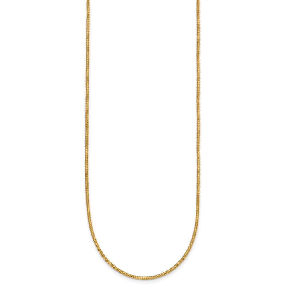 14K 1.2mm Round Satin Omega Wire Necklace