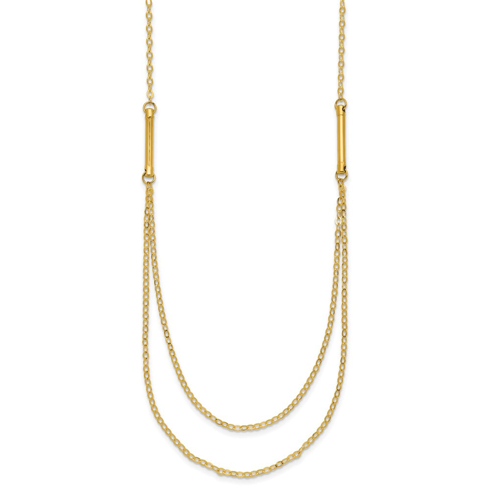 14K Polished Double Layer Fancy Necklace