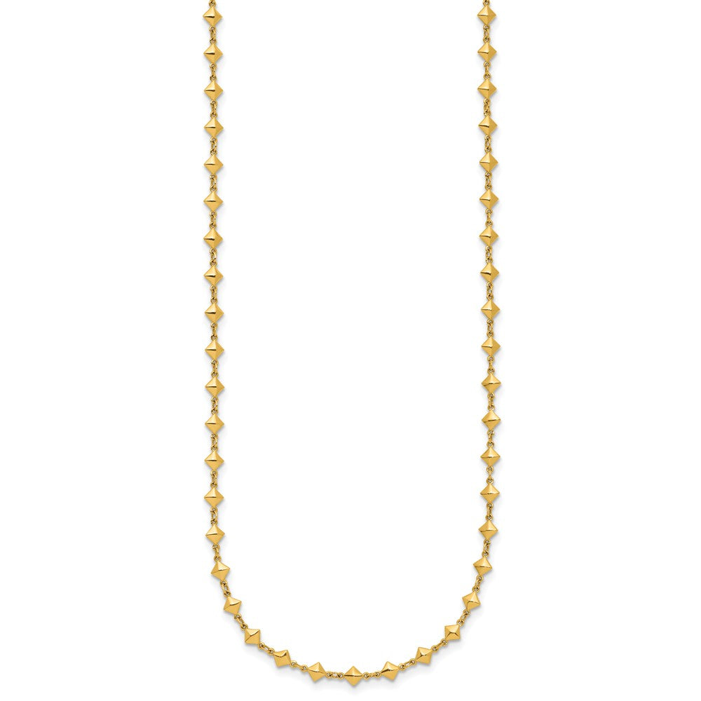 14K Polished Geometric Fancy with 2 in ext. Necklace