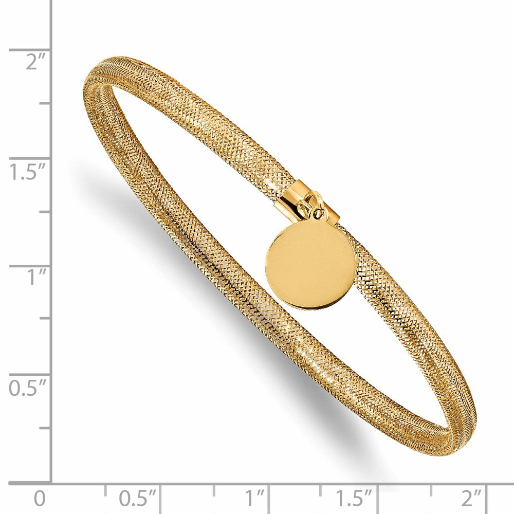 14K Stretch Mesh with Dangle Charm Bracelet