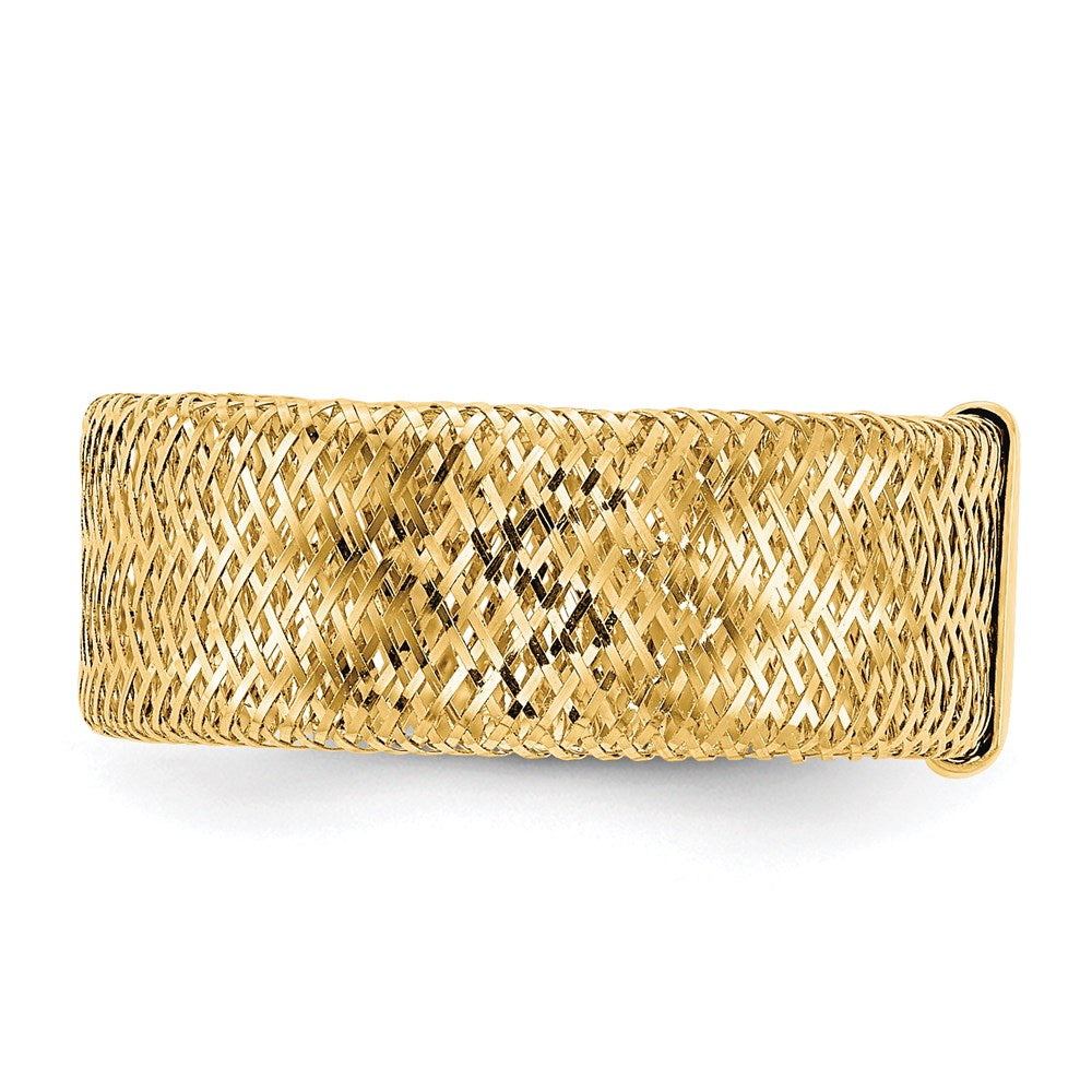 14K Polished/Textured Stretch Ring