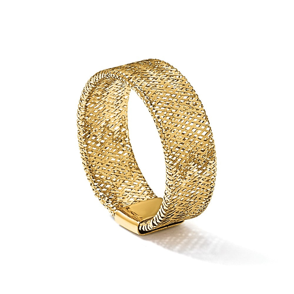 14K Polished/Textured Stretch Ring