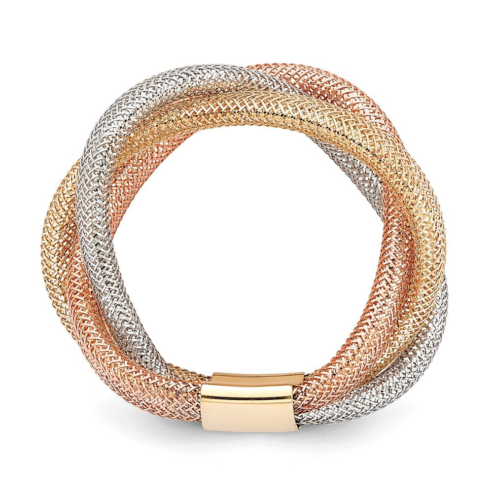 14K with White and Rose Rhodium Flexible Ring