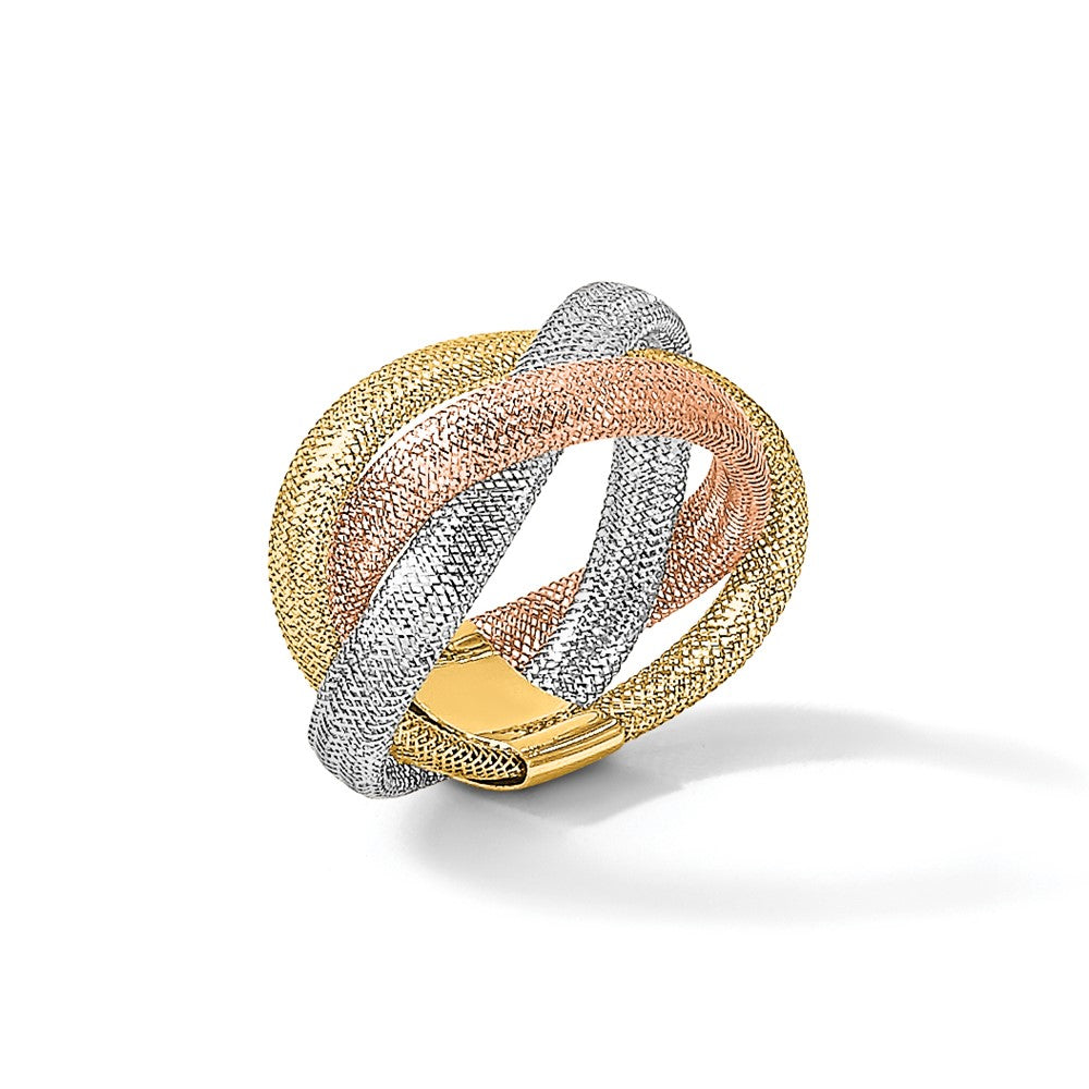 14K with White and Rose Rhodium Flexible Ring