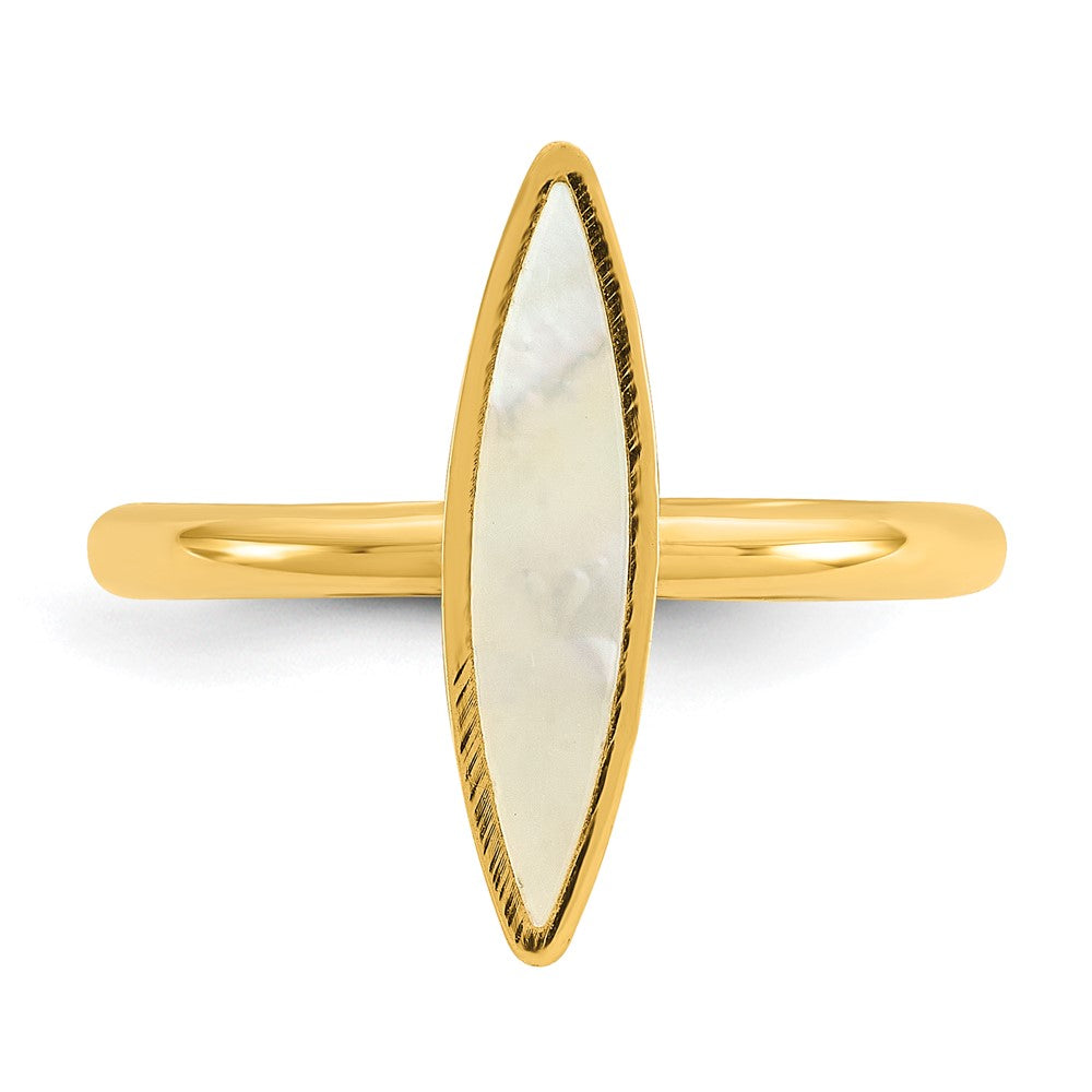 14K Polished Mother of Pearl Fancy Ring