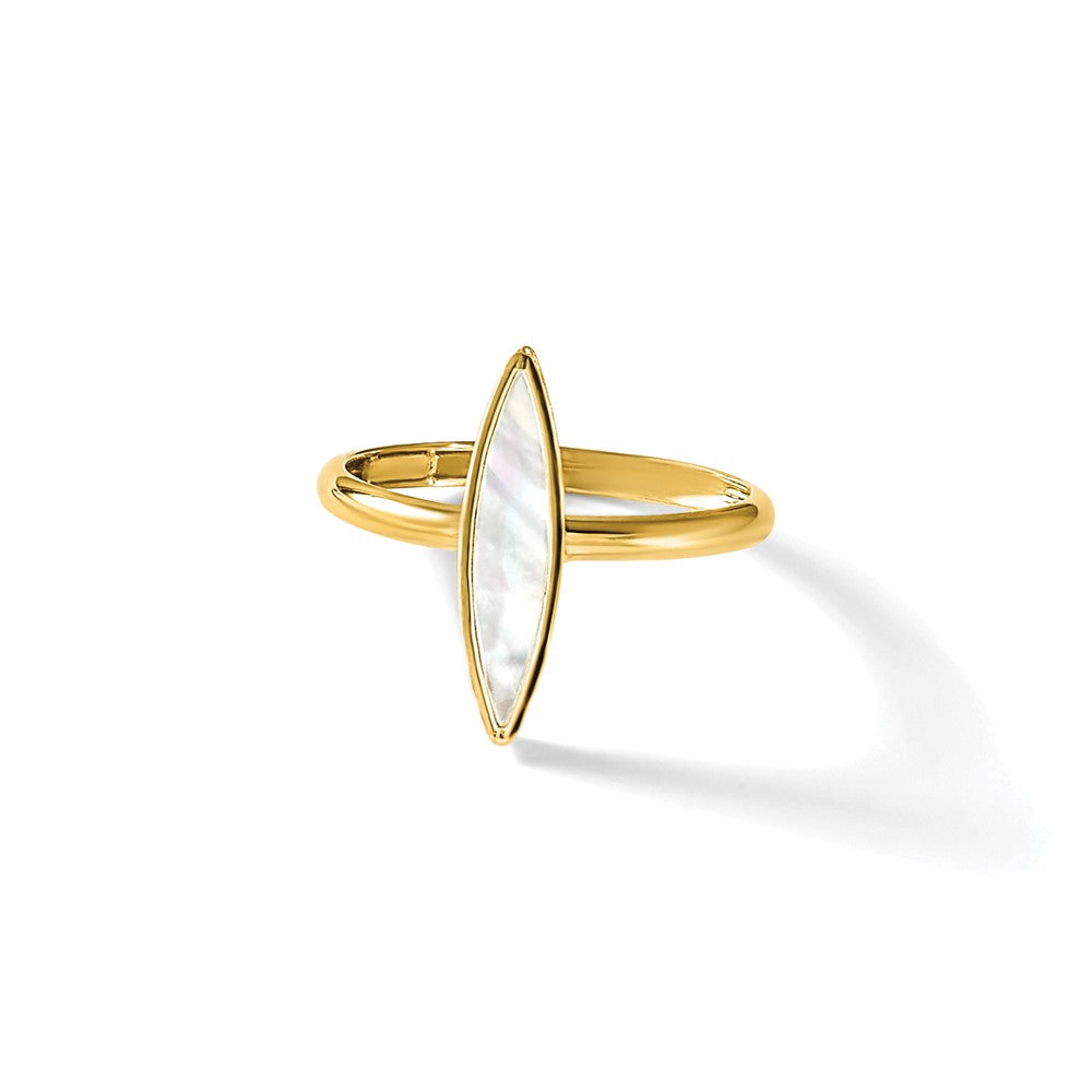 14K Polished Mother of Pearl Fancy Ring