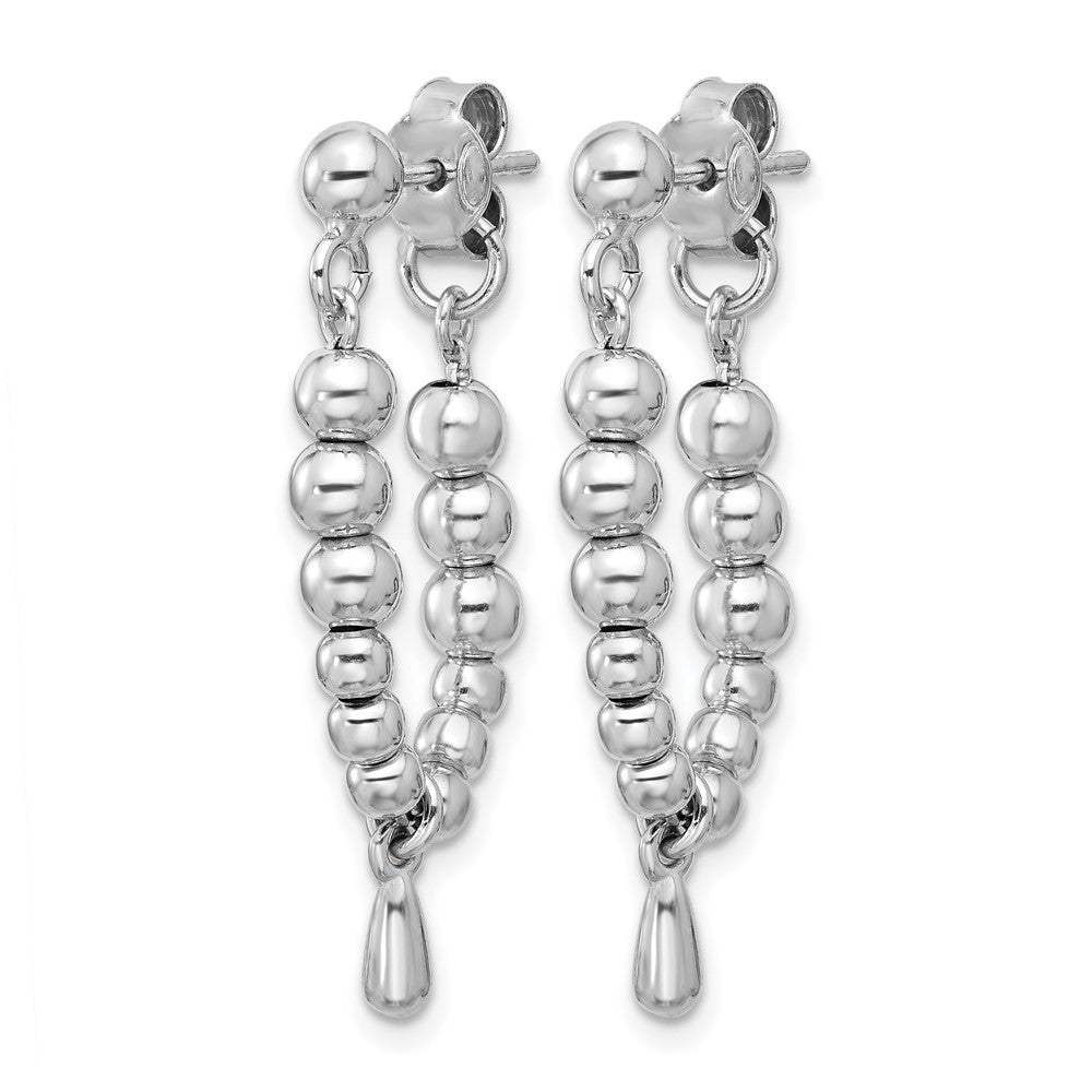 Sterling Silver Rhodium-plated Ball Dangle Post Earrings