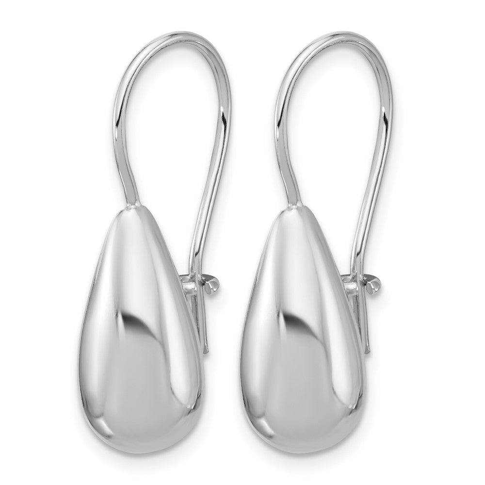 ' Sterling Silver Rhodium-plated Polish Teardrop Dangle Earrings