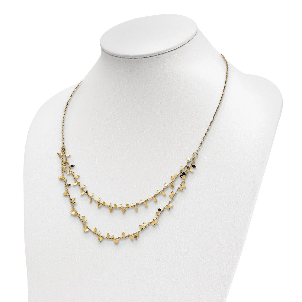 Sterling Silver Gold-plated Multi-layer with 2 in ext Necklace