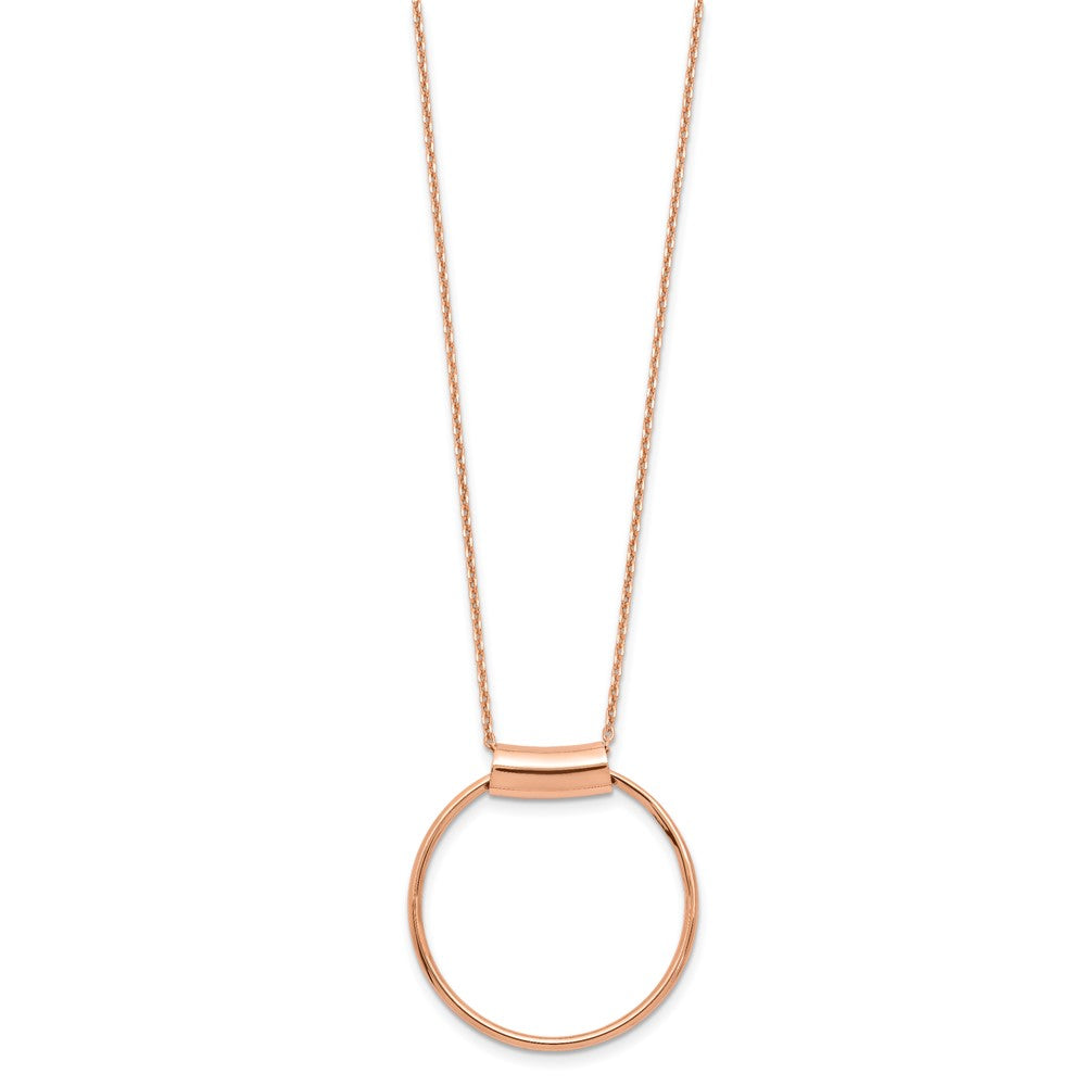Sterling Silver RH-plat Rose-tone Polish with 1in ext Necklace