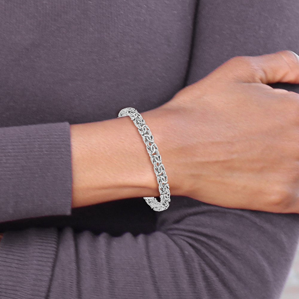 Sterling Silver Rhodium-plated Fancy Bracelet