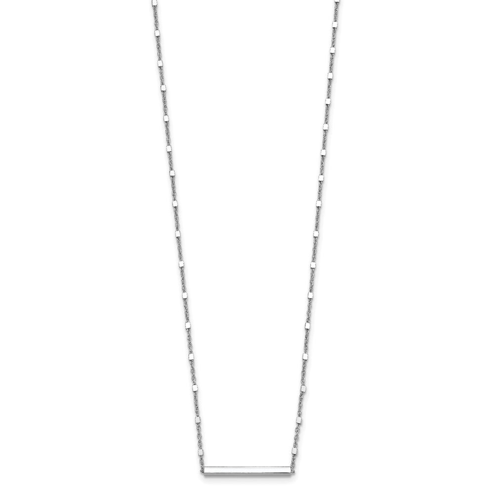Sterling Silver Rhodium-plated Polished with 1.25in ext. Necklace