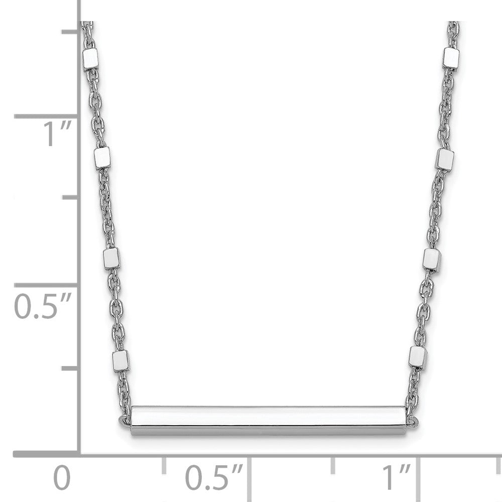 Sterling Silver Rhodium-plated Polished with 1.25in ext. Necklace