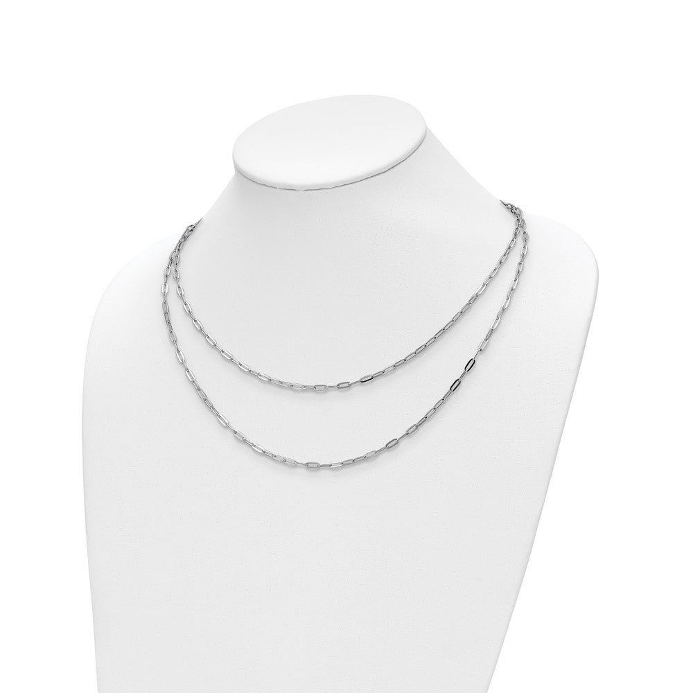 Sterling Silver Rhodium-plated Multi-strand with 2in Ext. Necklace