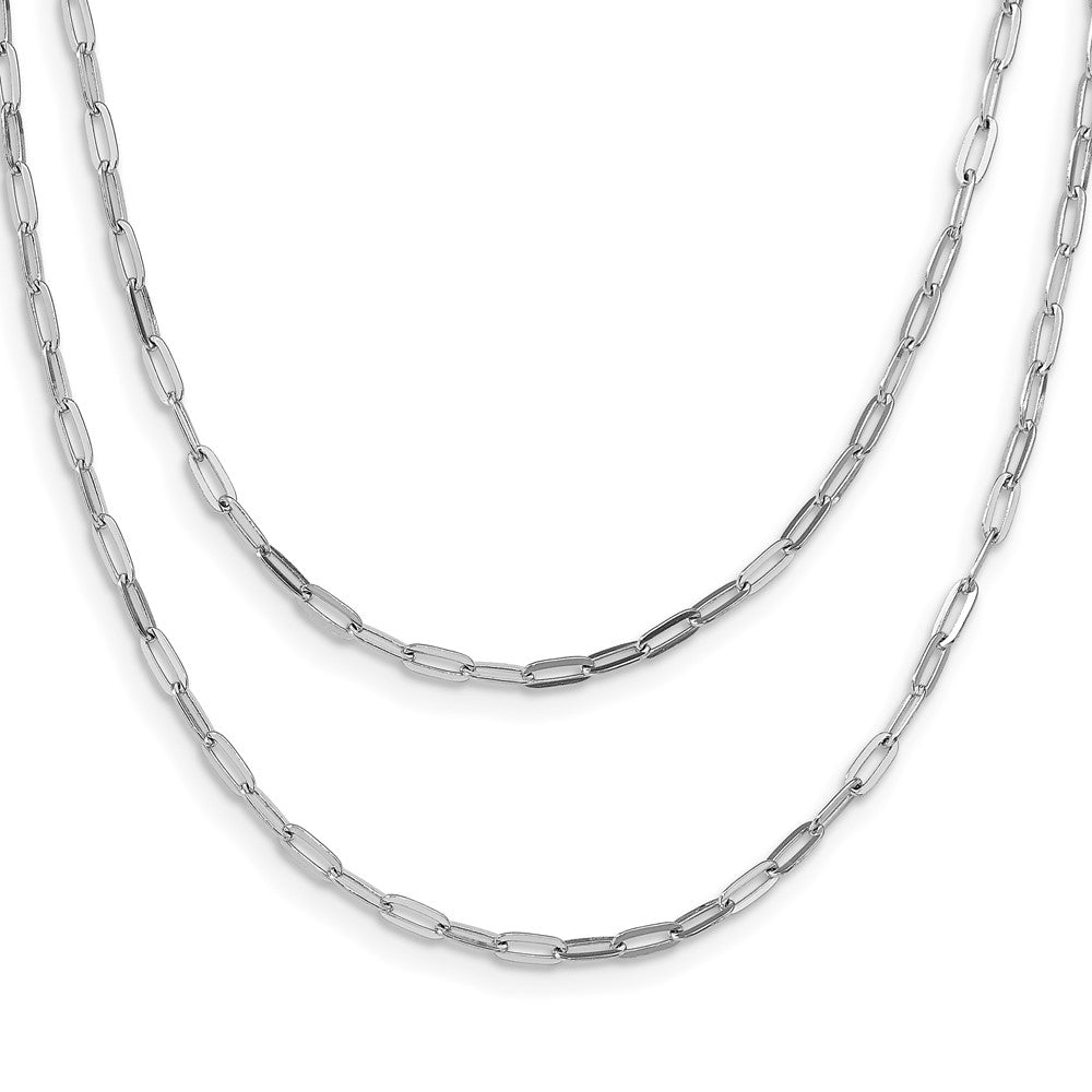 Sterling Silver Rhodium-plated Multi-strand with 2in Ext. Necklace