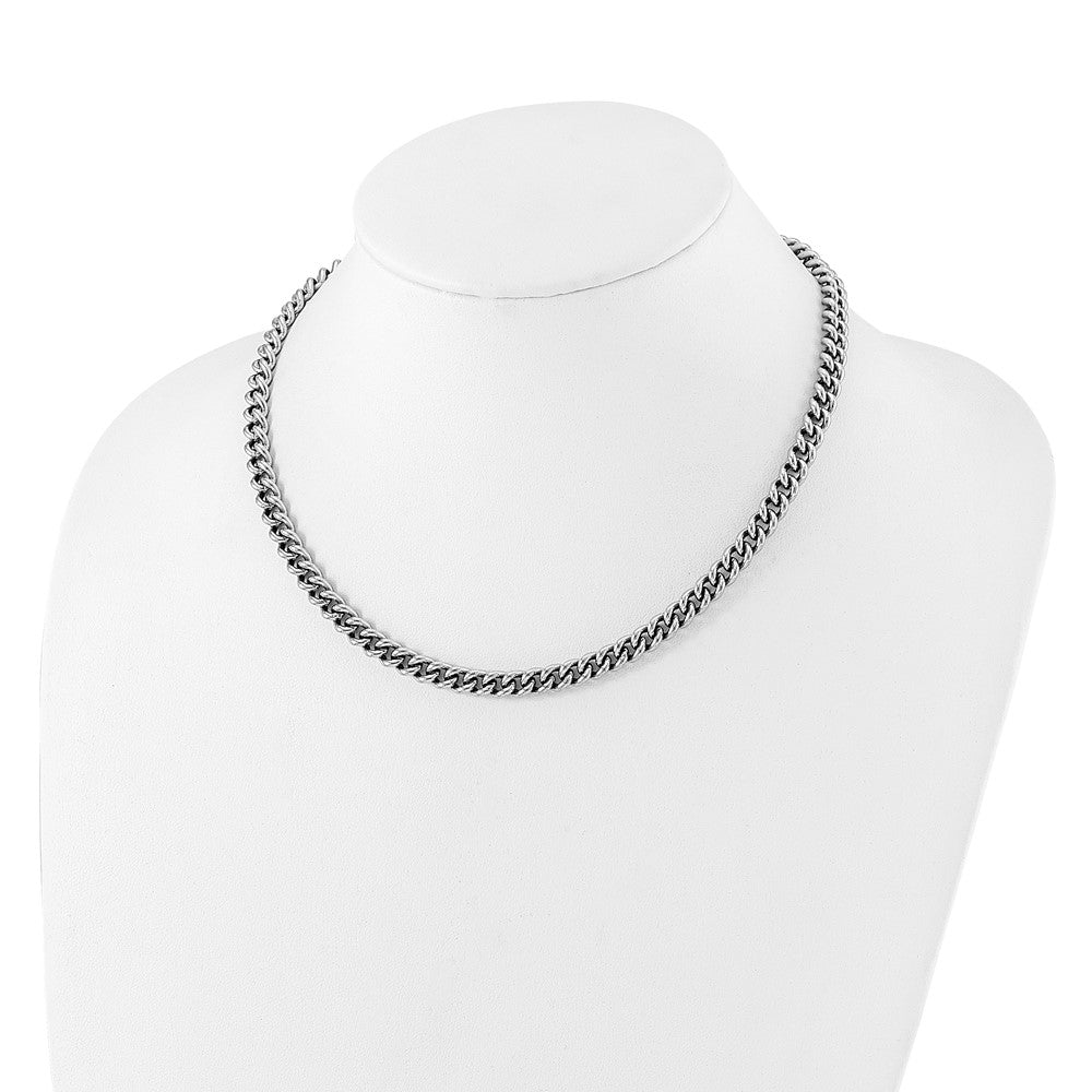Sterling Silver Rhodium-plated and Rose gold-plated Curb Link Necklace
