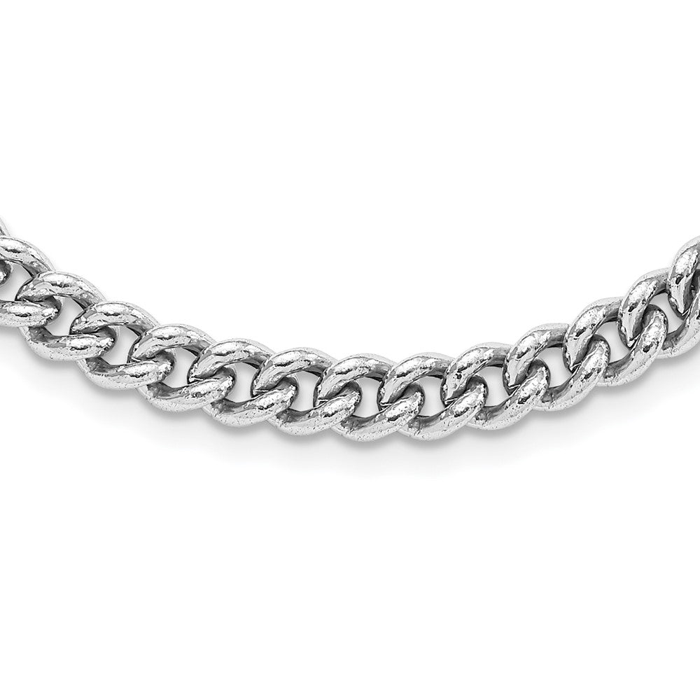 Sterling Silver Rhodium-plated and Rose gold-plated Curb Link Necklace