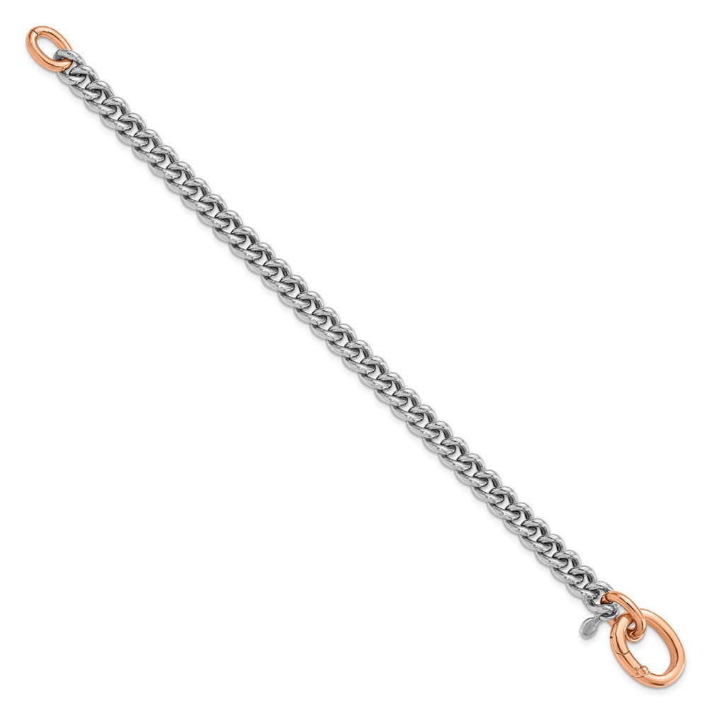 Sterling Silver Rhodium-plated/Rose gold-plate Curb Link Bracelet
