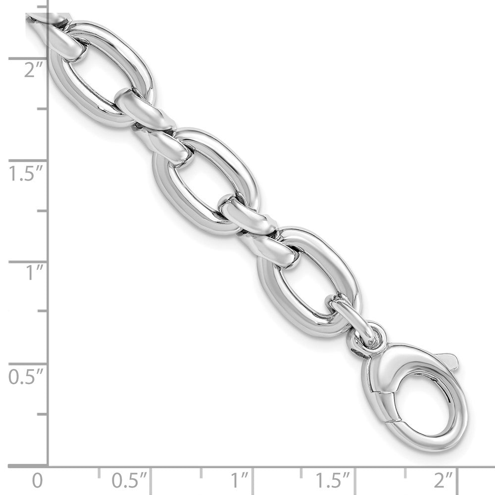Sterling Silver RH-plate Polished with .75in ext. Link Bracelet